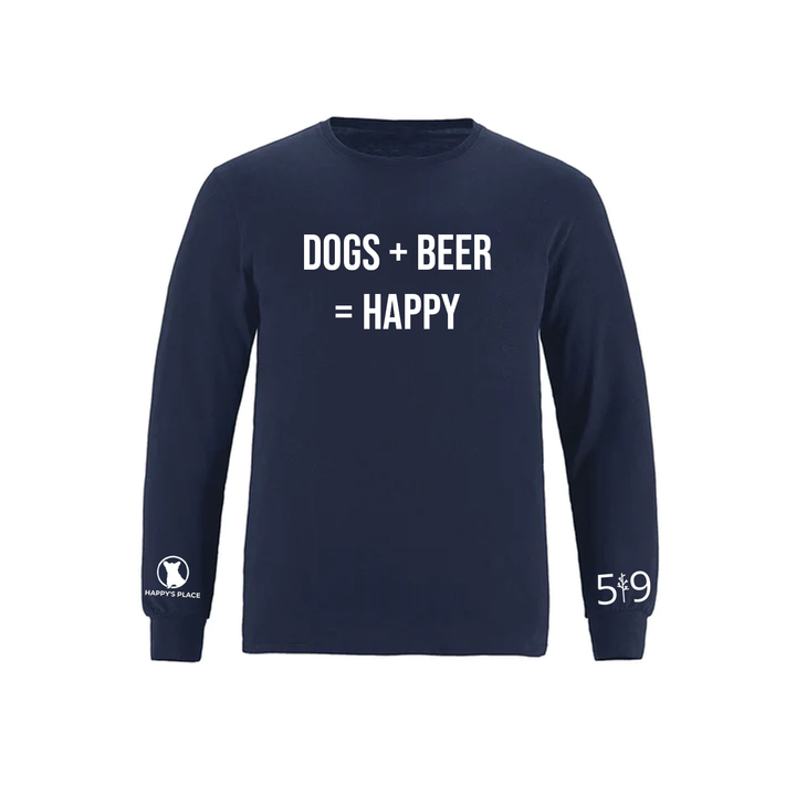 HAPPY'S PLACE DOG + BEER LONG SLEEVE (MENS)