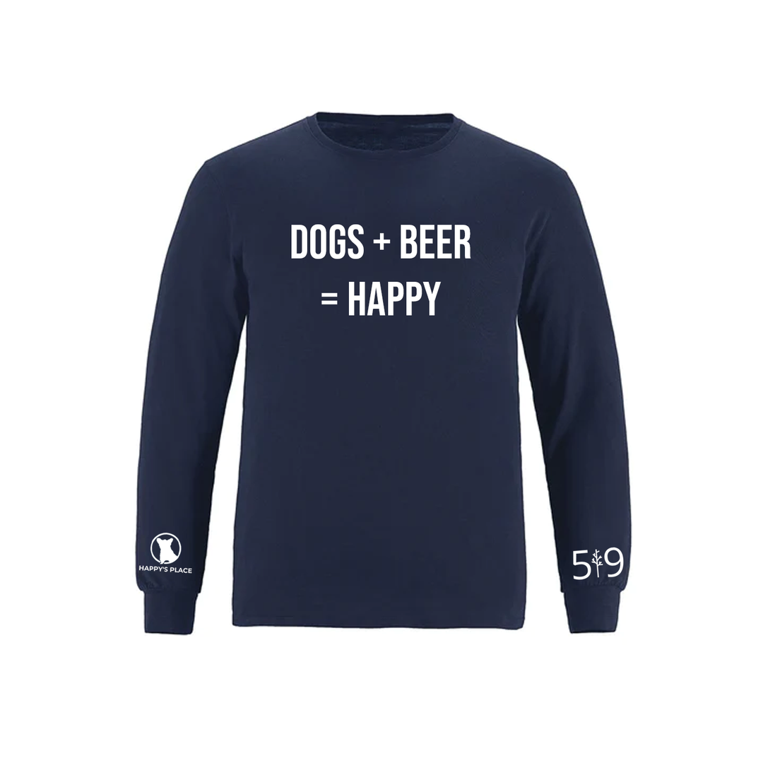 HAPPY'S PLACE DOG + BEER LONG SLEEVE (MENS)