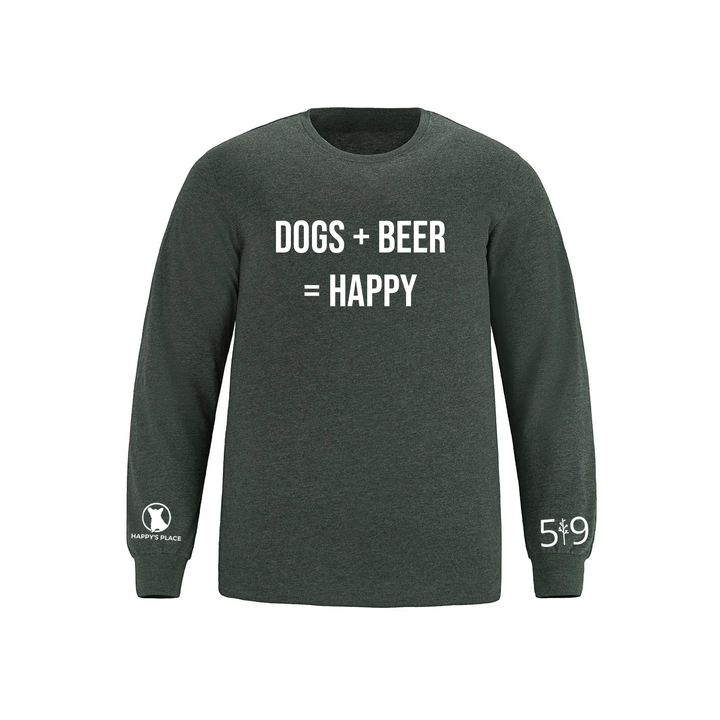 HAPPY'S PLACE DOG + BEER LONG SLEEVE (MENS)