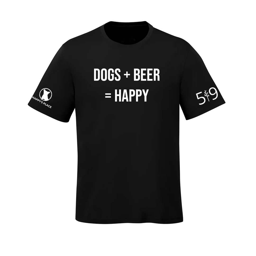 HAPPY'S PLACE DOG + BEER TEE (MENS)