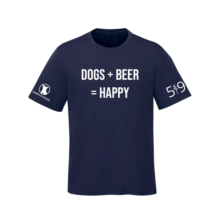 HAPPY'S PLACE DOG + BEER TEE (MENS)