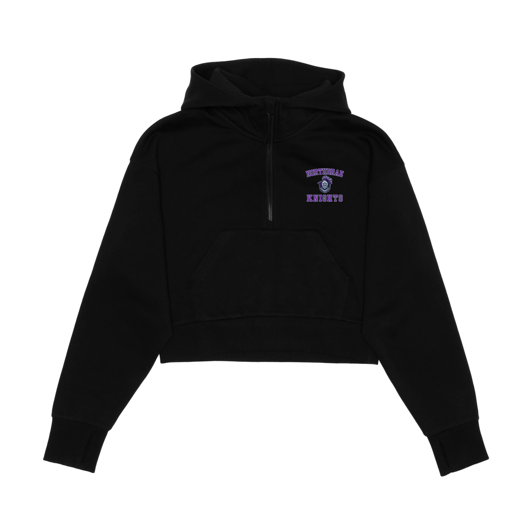 NORTHBRAE CLASSIC CROPPED SCUBA 1/2 ZIP HOODIE (WOMENS)