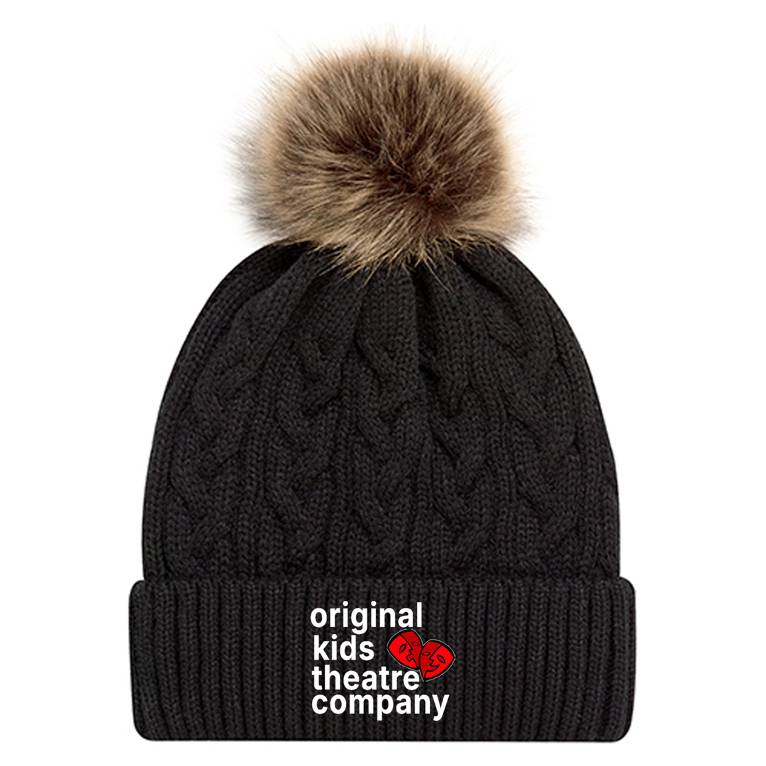 O.K. EMBROIDERED FAUX FUR TOQUE