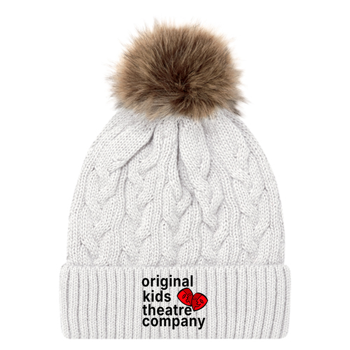 O.K. EMBROIDERED FAUX FUR TOQUE
