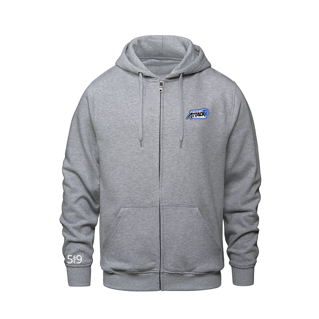 OXFORD ATTACK EMBROIDERED ZIP-UP HOODIE (UNISEX)