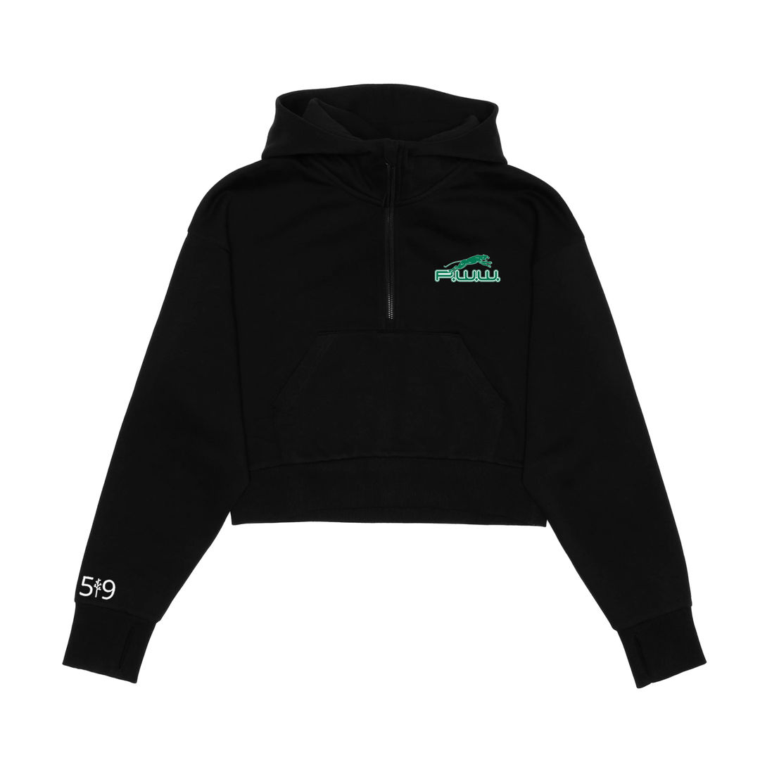 PWW CLASSIC CROPPED SCUBA 1/2 ZIP HOODIE (WOMENS)