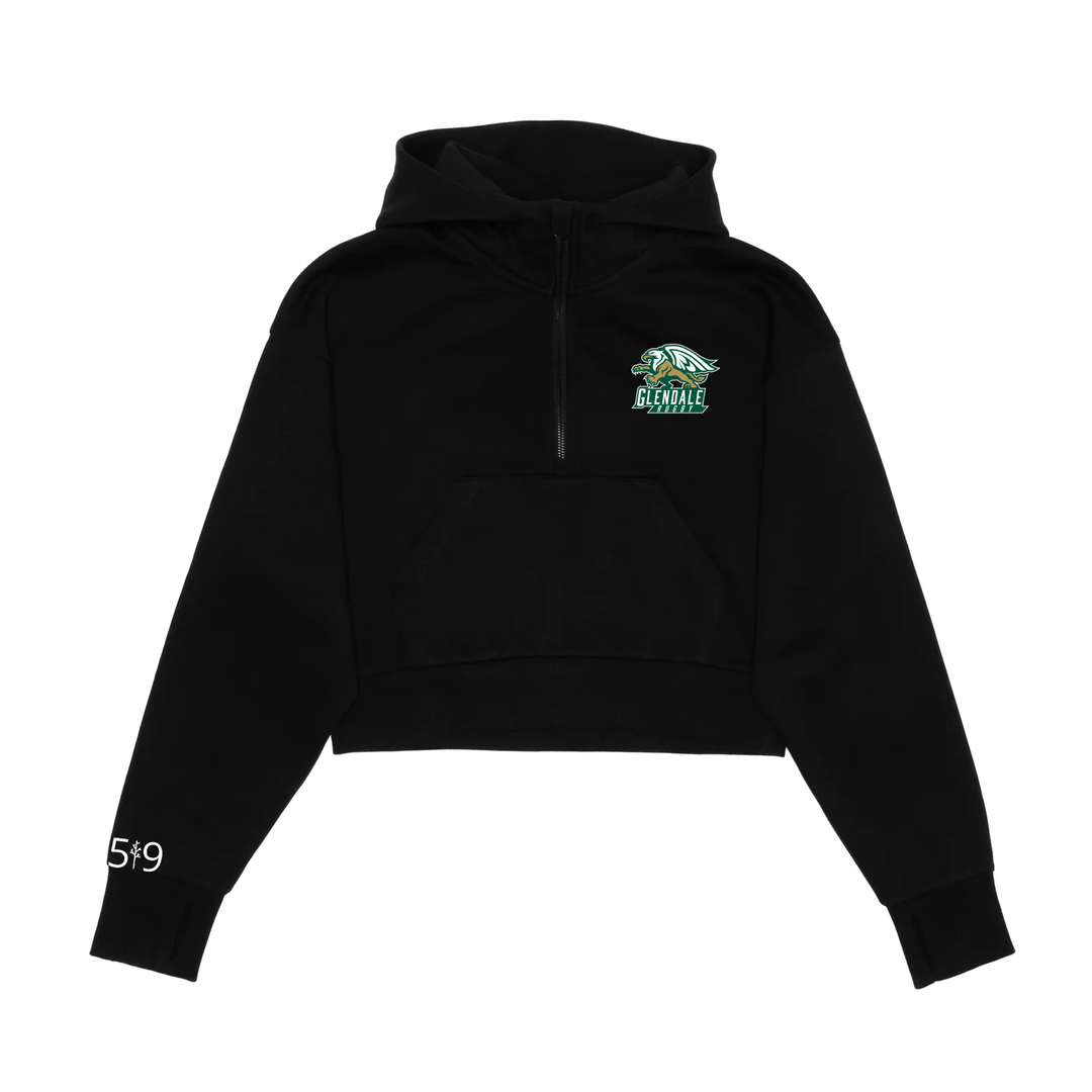 GEMINI RUGBY CROPPED SCUBA 1/2 ZIP HOODIE (WOMENS)