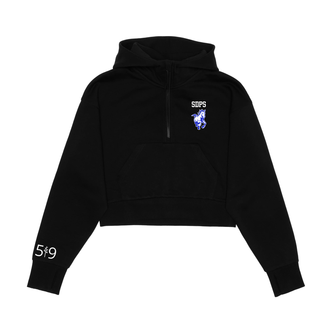 SDPS STAMPEDERS EMBROIDERED CROPPED SCUBA 1/2 ZIP (WOMENS)