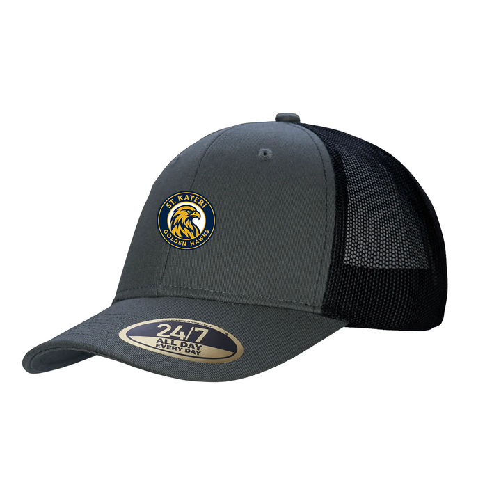 ST. KATERI EMBROIDERED TRUCKER CAP