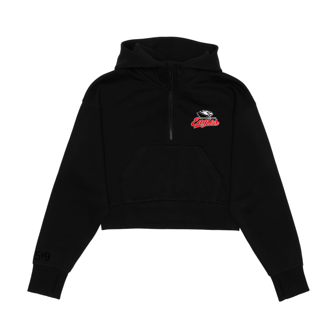 ST MARGUERITE CREST CROPPED SCUBA 1/2 ZIP HOODIE (WOMENS)