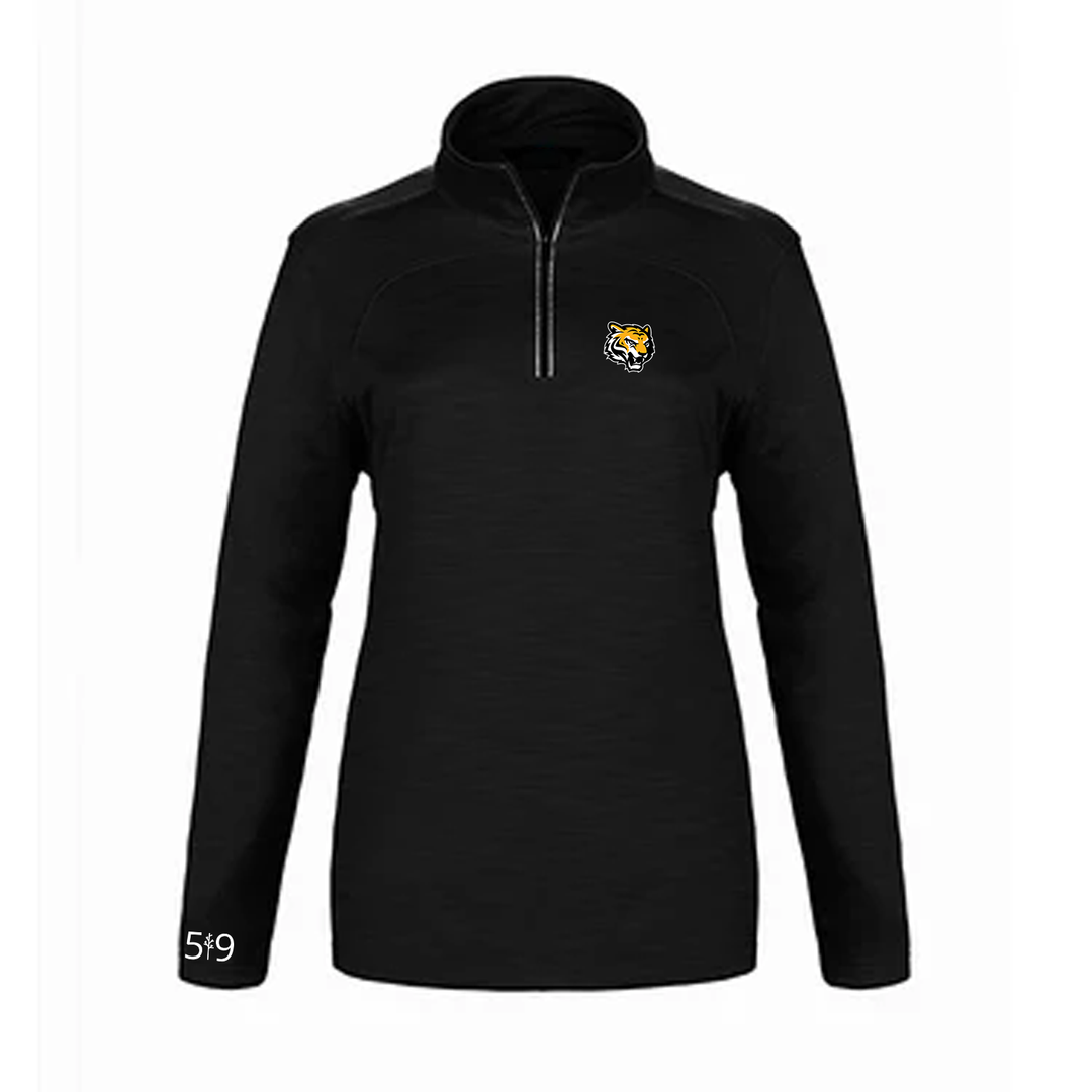 SAUNDERS EMBROIDERED PREMIUM ATHLETIC 1/4 ZIP (WOMENS)
