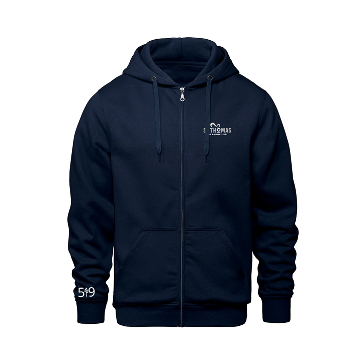 ST. THOMAS EMBROIDERED ZIP-UP HOODIE (UNISEX)