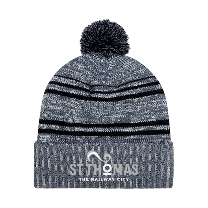 ST. THOMAS LIGHT EMBROIDERED POM-POM TOQUE
