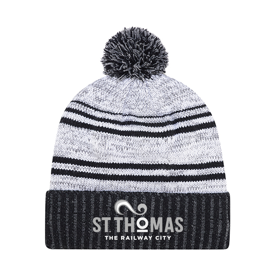 ST. THOMAS LIGHT EMBROIDERED POM-POM TOQUE