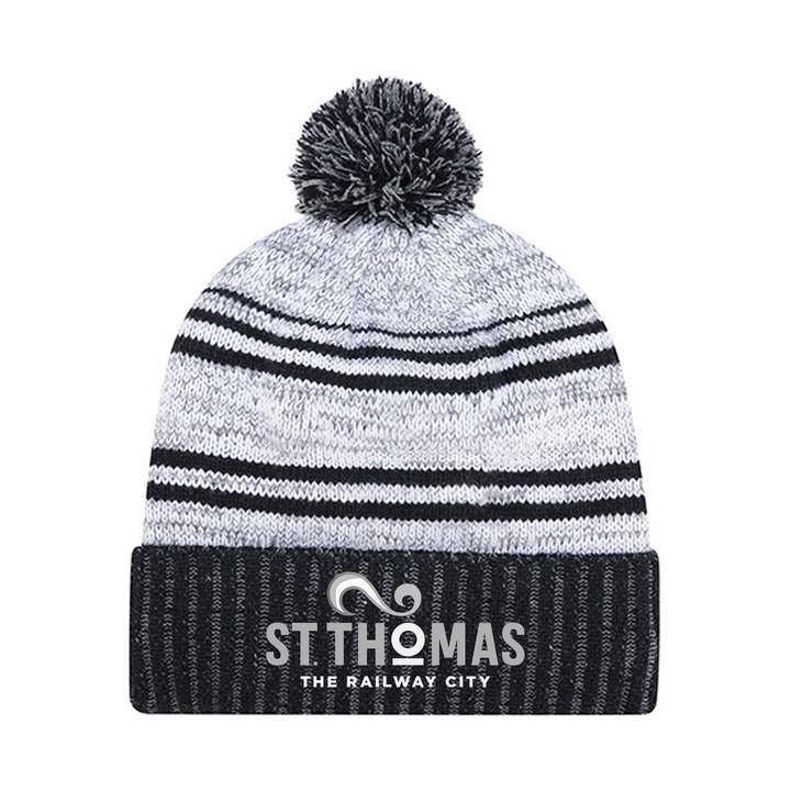 ST. THOMAS LIGHT EMBROIDERED POM-POM TOQUE