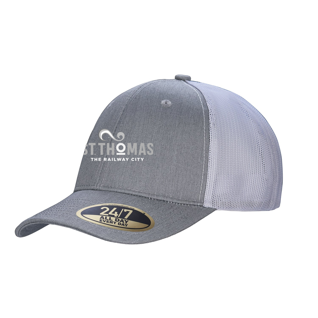 ST. THOMAS LIGHT EMBROIDERED TRUCKER CAP