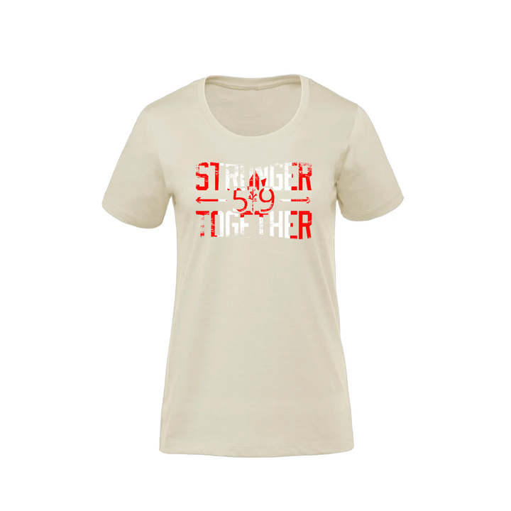 DISTRESSED CANADA STRONGER TOGETHER PREMIUM TEE (WOMENS)