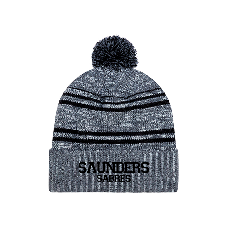 SAUNDERS EMBROIDERED POM-POM TOQUE