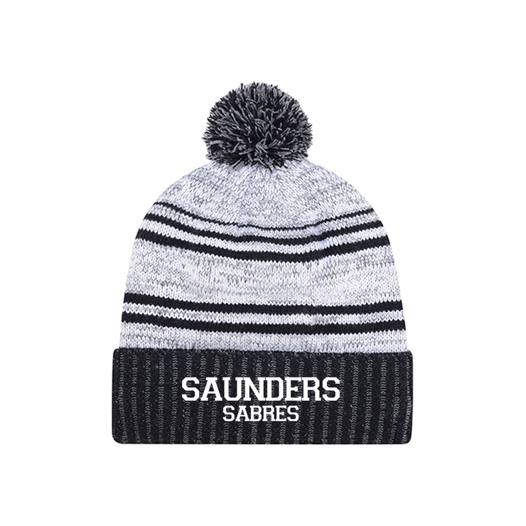 SAUNDERS EMBROIDERED POM-POM TOQUE