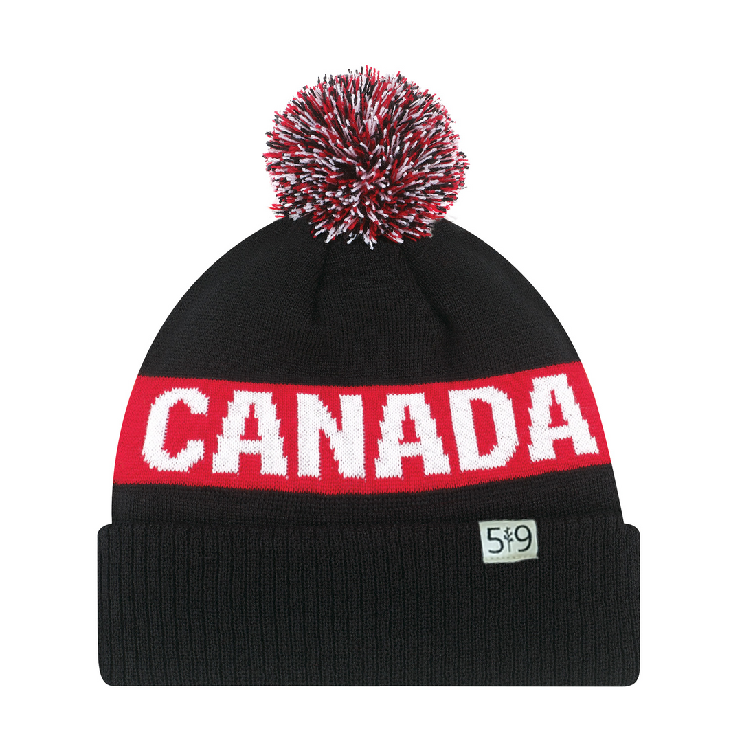 CANADA WOVEN LABEL POM POM TOQUE (UNISEX)