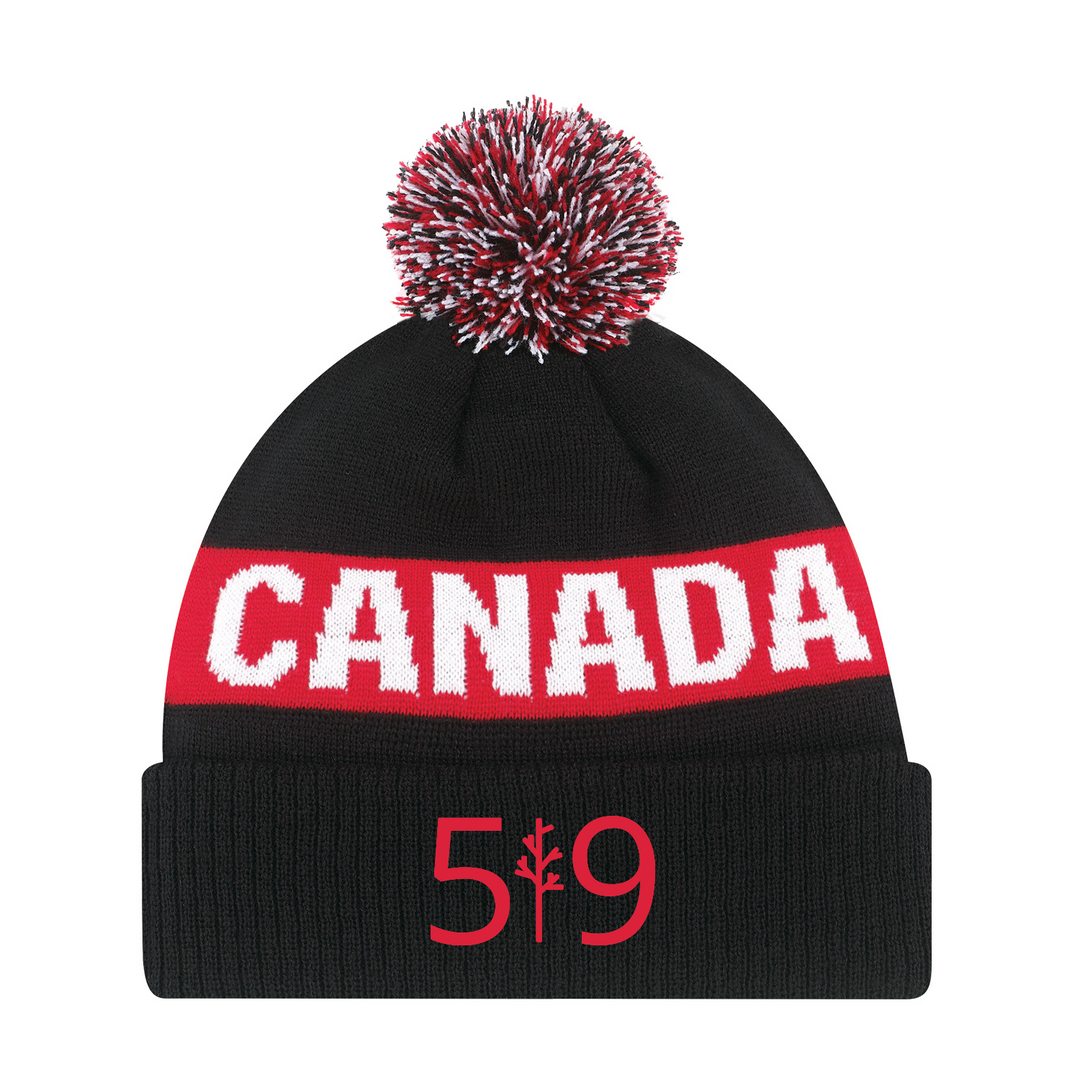 CANADA EMBROIDERED POM POM TOQUE (UNISEX)