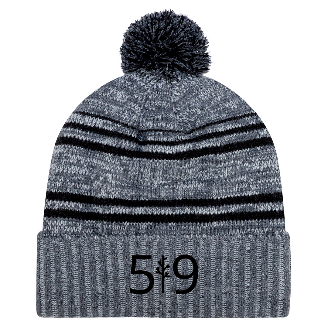 519 EMBROIDERED LINED POM-POM TOQUE (UNISEX)