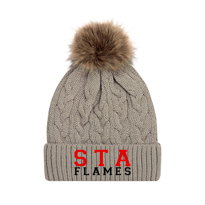 STA FLAMES EMBROIDERED FAUX FUR TOQUE