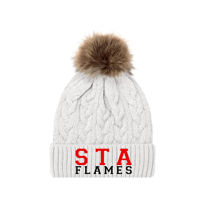 STA FLAMES EMBROIDERED FAUX FUR TOQUE