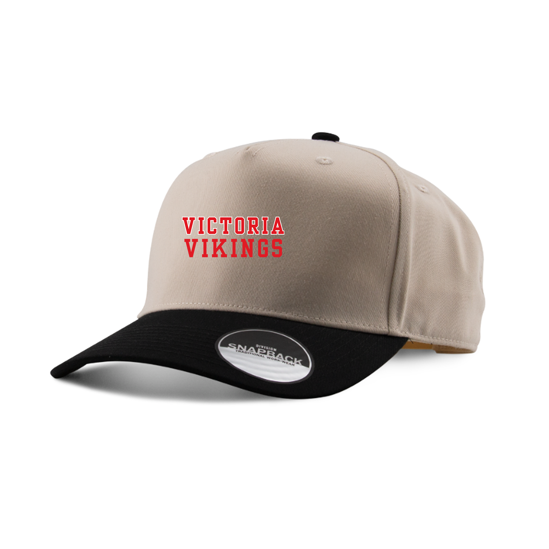 VICTORIA EMBROIDERED TWO TONE PANEL CAP