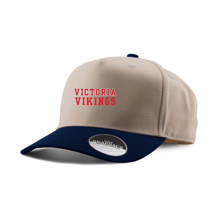VICTORIA EMBROIDERED TWO TONE PANEL CAP