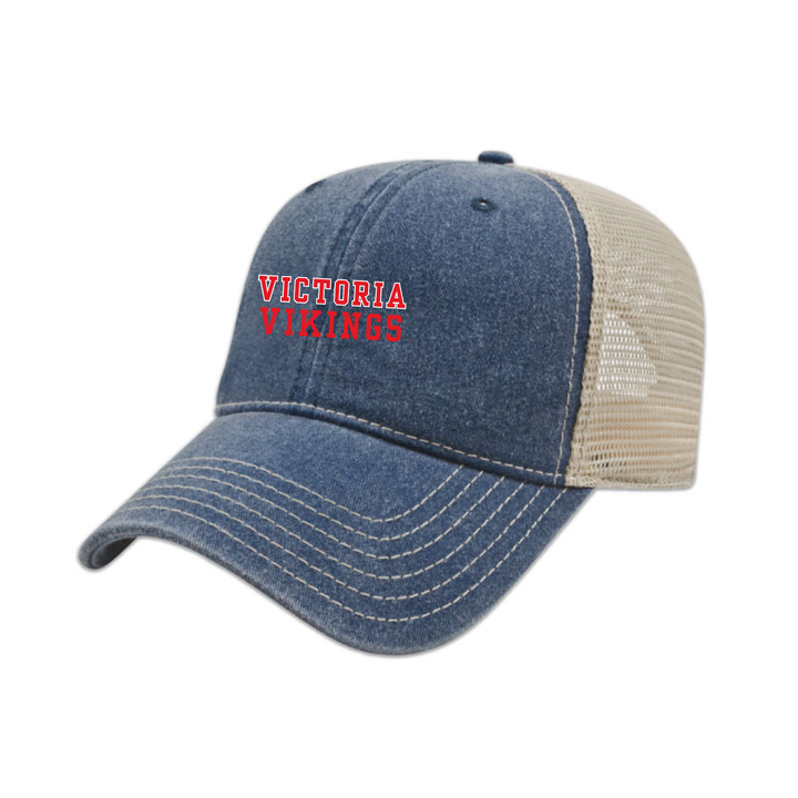 VICTORIA EMBROIDERED VINTAGE TRUCKER CAP