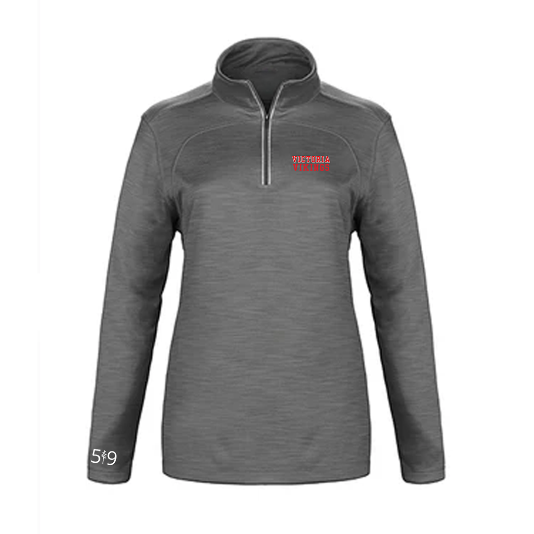 VICTORIA EMBROIDERED PREMIUM ATHLETIC 1/4 ZIP (WOMENS)
