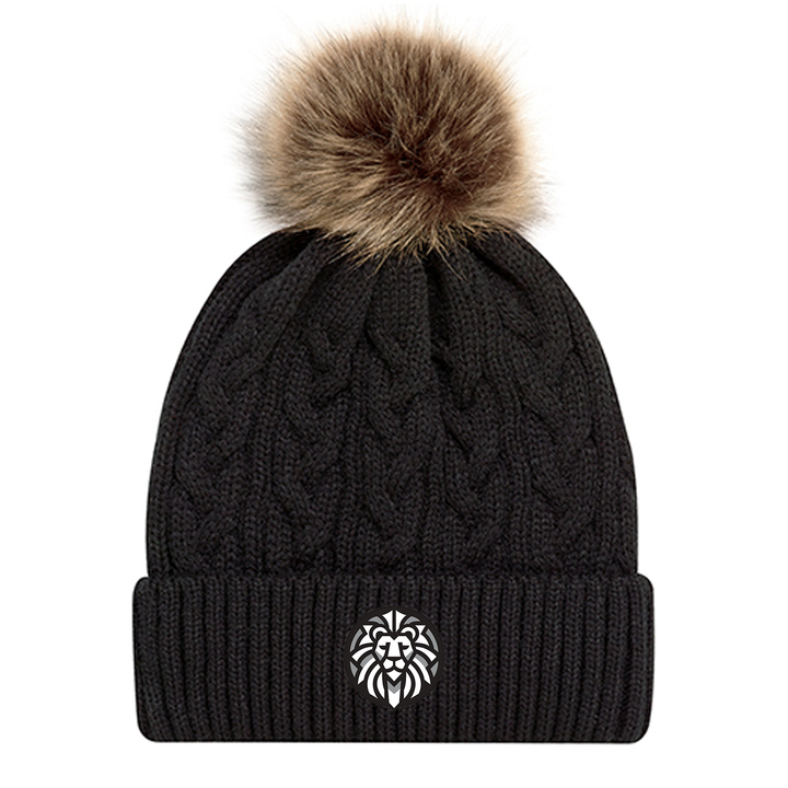 WOODFIELD EMBROIDERED FAUX FUR TOQUE
