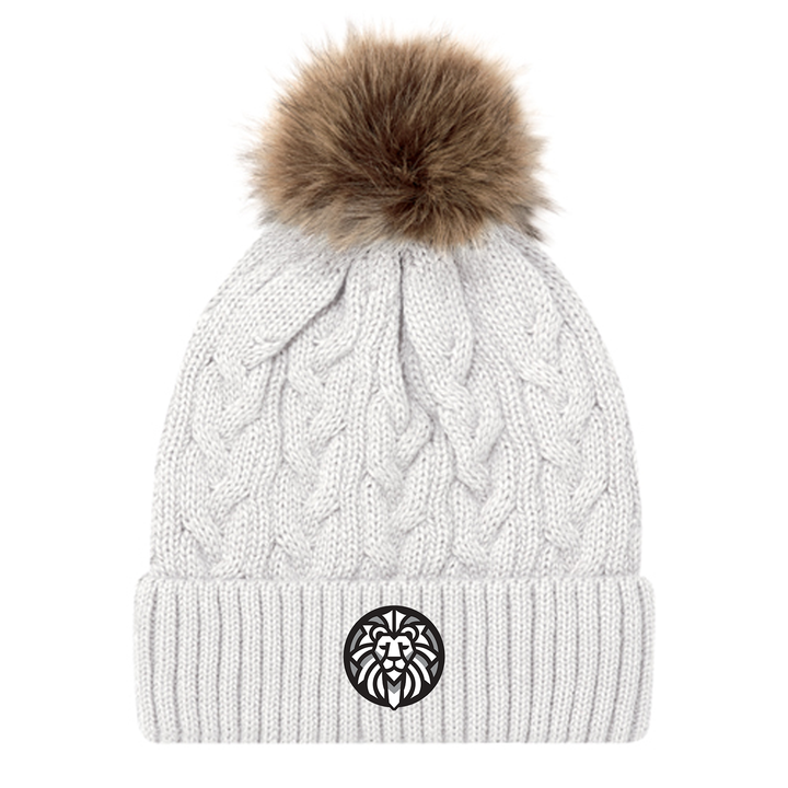WOODFIELD EMBROIDERED FAUX FUR TOQUE