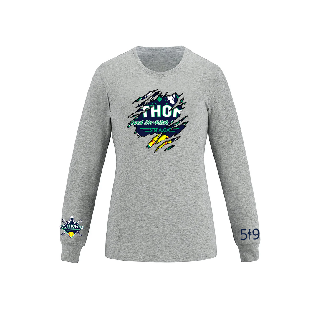 COED ST. THOMAS SLO PITCH DISTRESSED LONG SLEEVE (WOMENS)