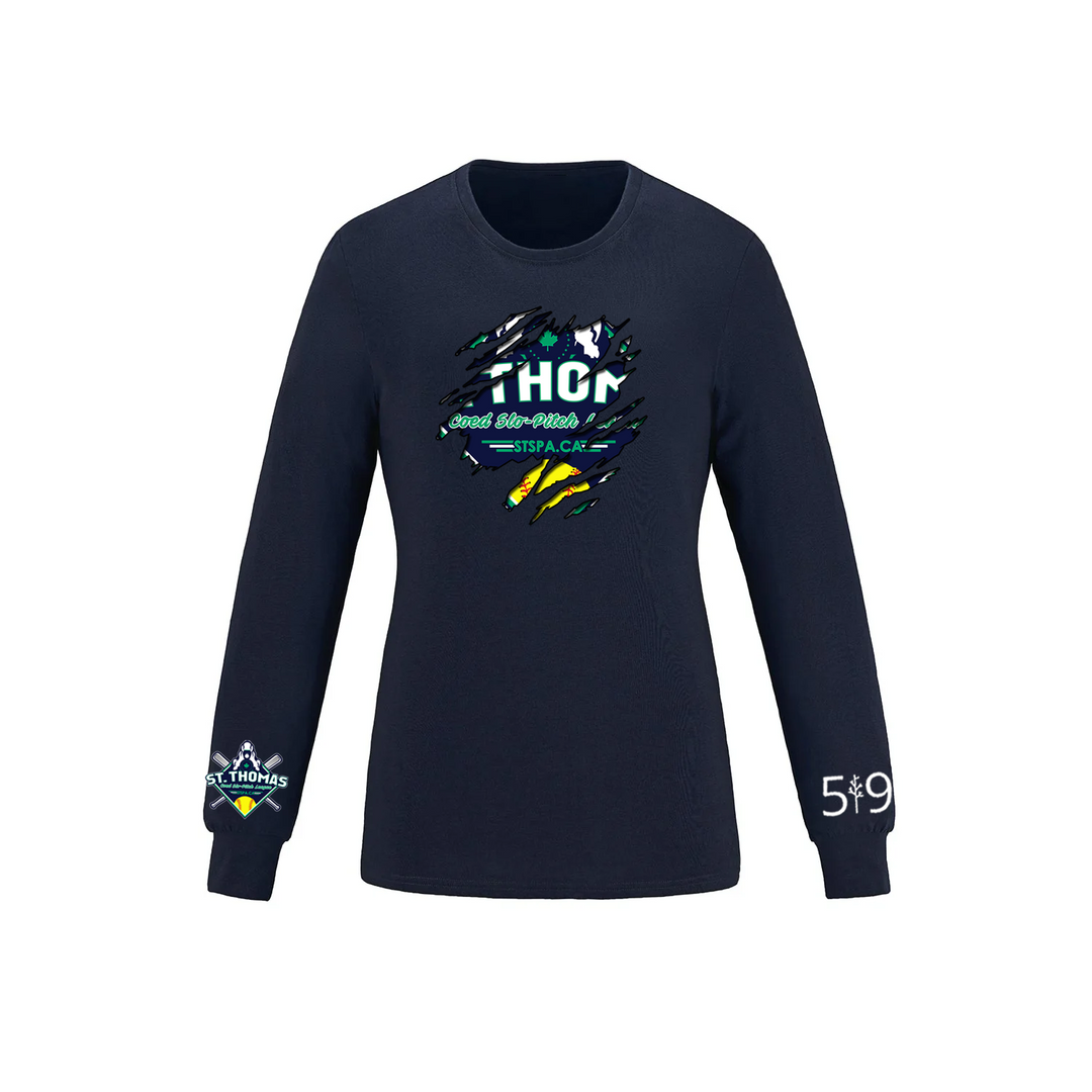 COED ST. THOMAS SLO PITCH DISTRESSED LONG SLEEVE (WOMENS)