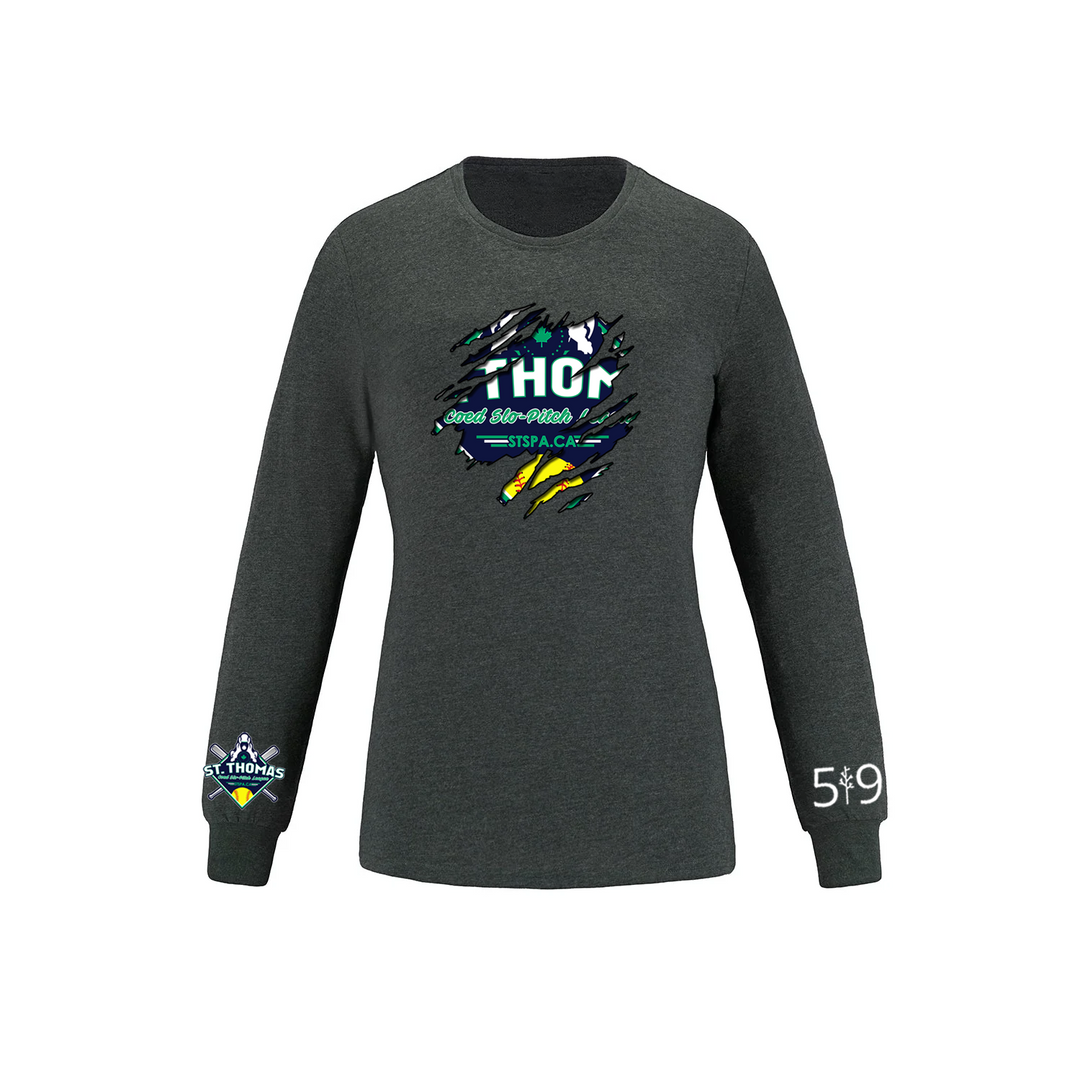 COED ST. THOMAS SLO PITCH DISTRESSED LONG SLEEVE (WOMENS)