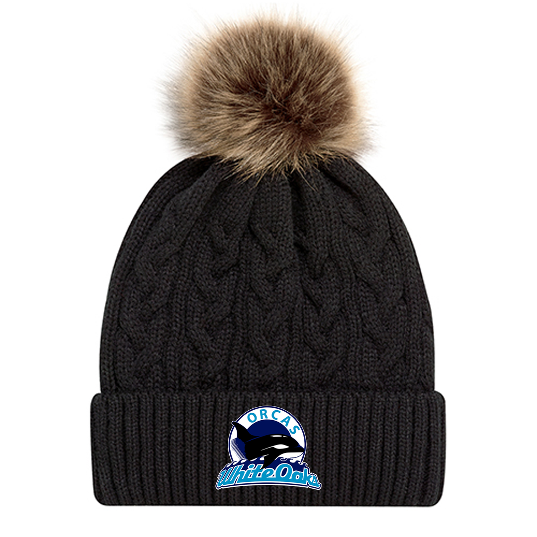 WHITE OAKS EMBROIDERED FAUX FUR TOQUE