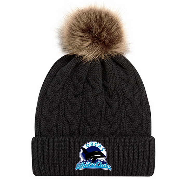 WHITE OAKS EMBROIDERED FAUX FUR TOQUE