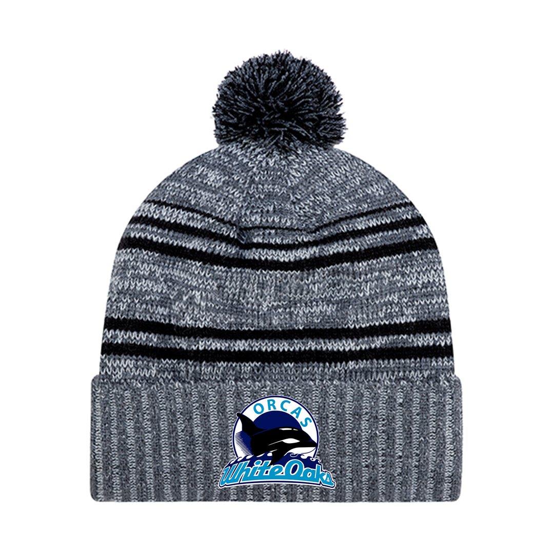 WHITE OAKS EMBROIDERED POM-POM TOQUE