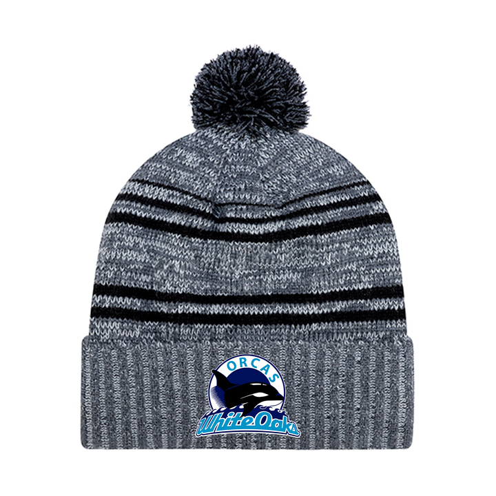 WHITE OAKS EMBROIDERED POM-POM TOQUE