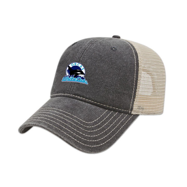 WHITE OAKS EMBROIDERED VINTAGE TRUCKER CAP