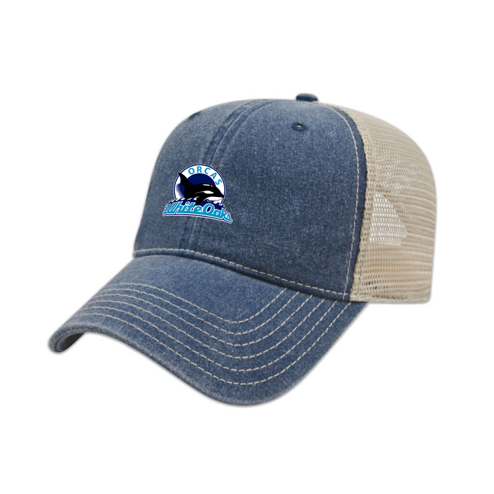 WHITE OAKS EMBROIDERED VINTAGE TRUCKER CAP