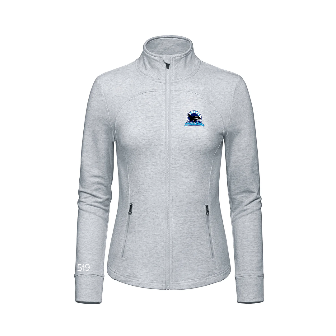 WHITE OAKS EMBROIDERED FRENCH TERRY ZIP-UP (WOMENS)