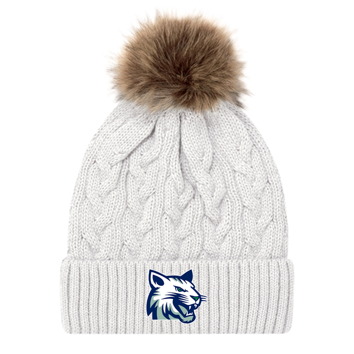 WHITE PINE EMBROIDERED FAUX FUR TOQUE