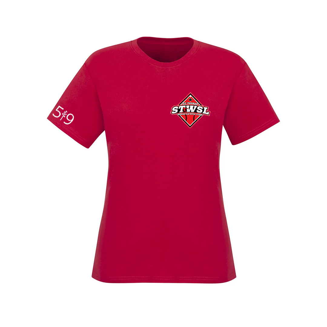 ST. THOMAS WOMEN'S SLO PITCH TEE (WOMENS)