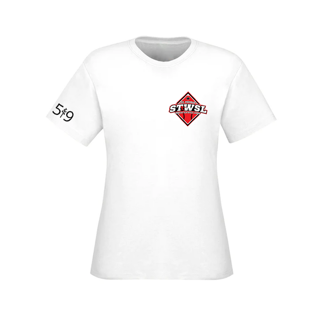 ST. THOMAS WOMEN'S SLO PITCH TEE (WOMENS)