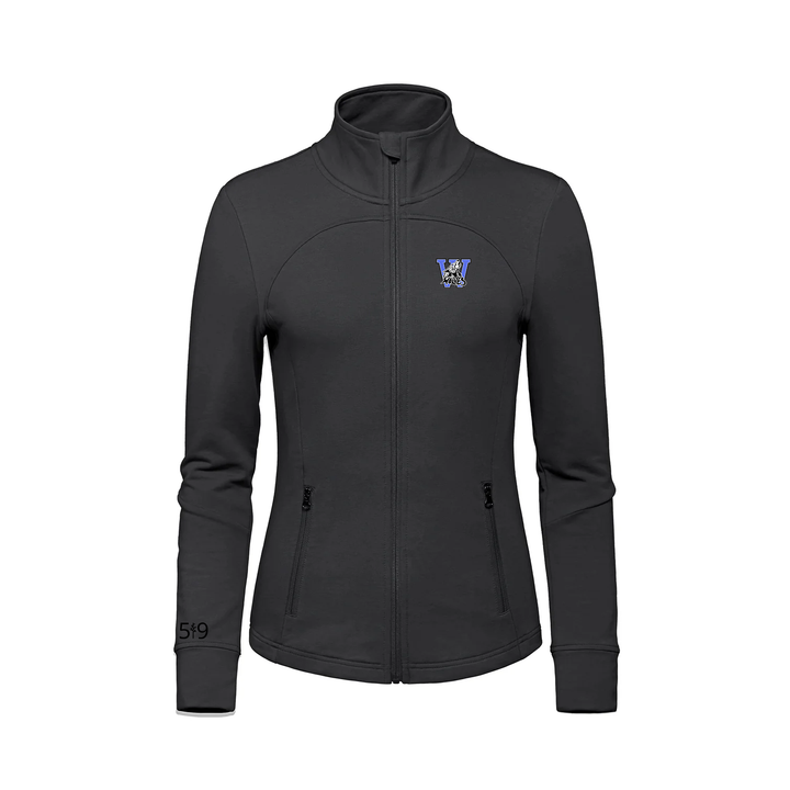 WILBERFORCE EMBROIDERED FRENCH TERRY ZIP-UP (WOMENS)