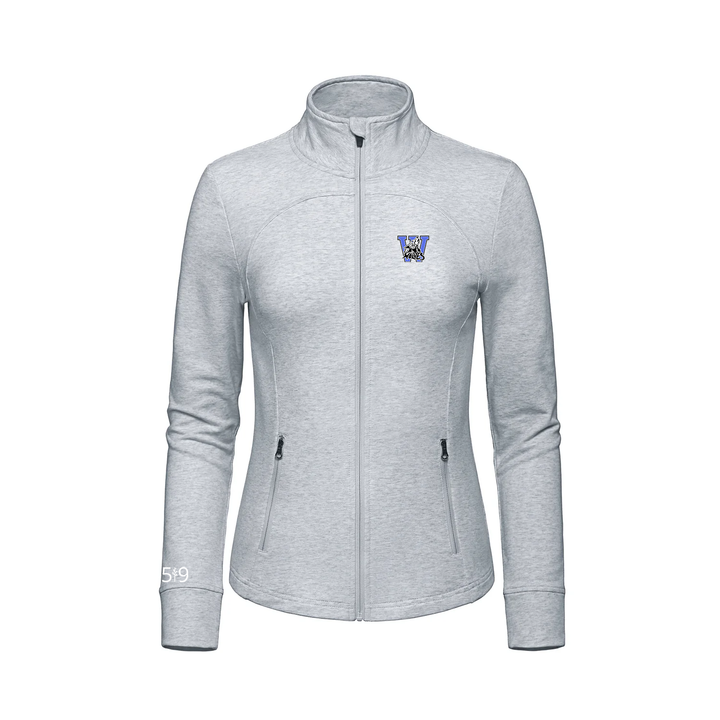 WILBERFORCE EMBROIDERED FRENCH TERRY ZIP-UP (WOMENS)
