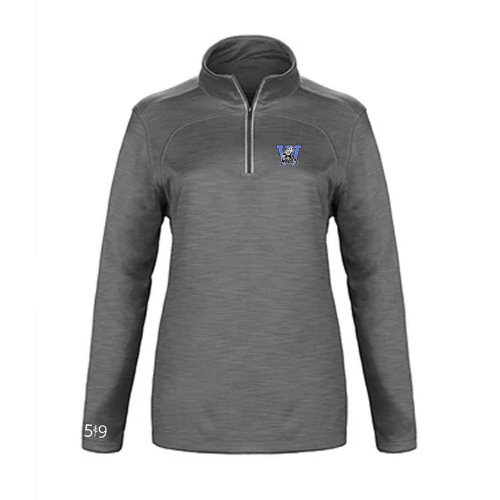 WILBERFORCE EMBROIDERED PREMIUM ATHLETIC 1/4 ZIP (WOMENS)